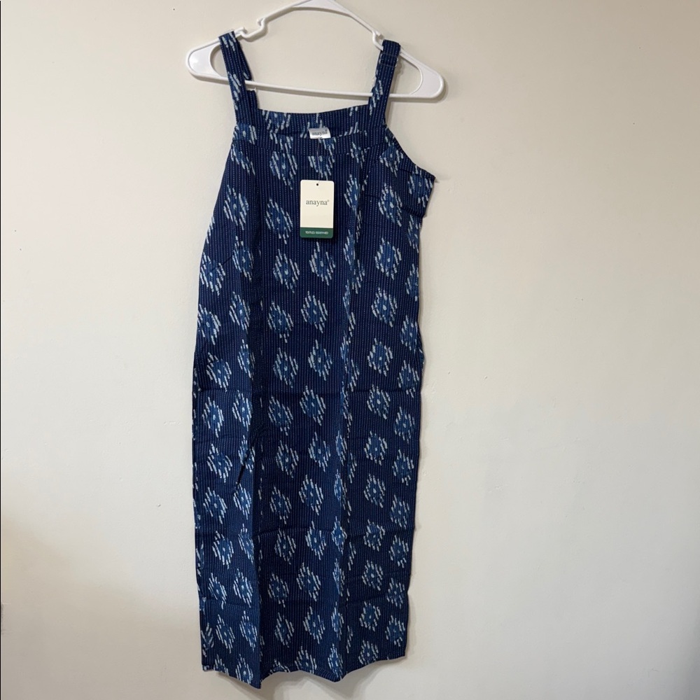 Navy Blue Patterned Dress
